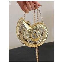 GLITTER Women's Seashell Bag Metallic Fancy Evening Bags Party Crossbody Handbag  One Size-0029 - 如圖 - 查看 3