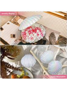 1/2/4 صندوق هدايا من الصدف البلاستيكي، صندوق حلوى من الصدف، صندوق مجوهرات صغير متعدد الاستخدامات، صندوق حلوى وصندوق خاتم، حامل عرض المجوهرات، مناسب للزفاف وحفلات الحمام والأعياد وحفلات الأطفاد والحفلات ذات الموضوع الهاواي (متوفر ب- 4 ألوان: وردي، أبيض، أزرق، ذهبي) - متعدد الألوان - مشاهدة 5