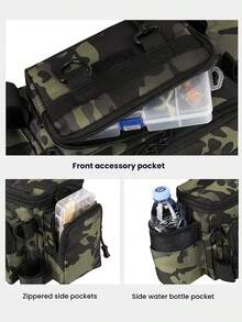 Multi-Function Lure Bag: 3-Way Carry (Shoulder/Crossbody/Waist). Specialized Storage For Fishing Rods & Tackle. Large Capacity. Essential Outdoor Gear For Anglers.