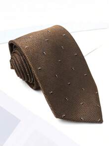 1 件男士休闲咖啡棕色花卉植物图案手工领带，适合商务、日常穿着、街头、派对搭配男士领带 - 彩色 - 查看 6