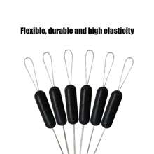 Conjunto de 60 peças de equipamento de pesca de carpa de borracha com 10 grãos espaciais, rolha oval de borracha preta, bóia de pesca, batentes de linha de flutuação de bobber