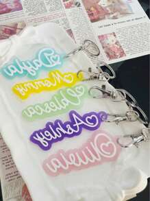 1pc Personalized PLA Keychain With Letter Pendant - Customized Dog Tag For Backpack And Handbag, Fashionable Rectangle Charm, Suitable As Mother's Day Gift, Birthday Keychain, Gifts For Girlfriend, Mother, Graduate, Christmas, Valentine's Day. Engraved, Shiny, Stainless Steel, Retro Style, Casual, Unisex