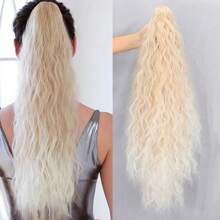Clip On Ponytail, Long Wavy Hair Extensions, Synthetic Braided Extensions, Claw Style Hair Clips, Women's Ponytail Extensions