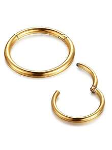 14G Clicker Belly Button Ring For Women Gold Plated Hoop Belly Button Rings Shiny CZ Belly Button Clicker Oval Belly Ring Reverse Navel Body Belly Piercing Jewelry - Snap-on Belly Button Nail - View 6