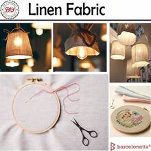 Tela de lino | Tela de lino natural | Bordado, costura | Suave, transpirable | 140 cm de ancho | 70% lino, 30% rayón | Cáñamo, yute, labor de aguja, forro (Plata, 2 yardas) - Caqui - Ver 1
