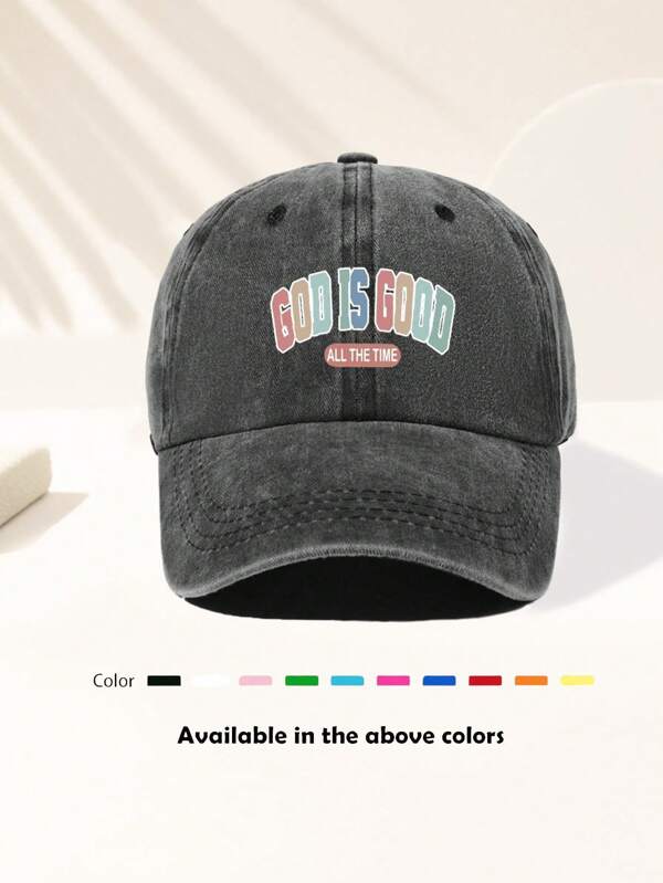 A Unisex Baseball Cap With "GOD IS GOOD ALL THE TIME" Hippie Print, Retro-Washed And Adjustable For Outdoor Sun Protection. Perfect For Fishing, Vacations, Sports, Beach, Campus, And Cruises- A Y2K-Style Essential. Versatile As Dad/Mom Hats Or Couple Wear, It's An Ideal Holiday Gift.