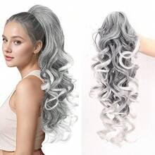 Brown Water Ripple Synthetic Ponytail Hair Tie Synthetic, Heat-Resistant, Fluffy Curly Hair, Adjustable Claw Clip, Daily Use, Holiday Occasions - Multicolor - View 9