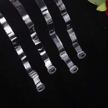 3 对透明肩带，隐形防滑性感冷肩文胸肩带带链条，防止掉落 - 無色 - 查看 3