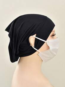 Damen Hijab Islamischer Unterschal Fertig in einfarbig mit Ohröffnung, Hijab Schaltuch Bandanas Kappe als Unterkappe für Hijabs