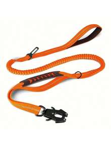 1 件，狗战术牵引绳，高强度牵引绳，4-6 英尺减震弹力牵引绳，配有 2 个软垫手柄，宠物腰带，适合中型到大型或超大型犬，适合日常遛狗，狗牵引绳，狗用具，黑色狗牵引绳。 - 彩色 - 查看 12