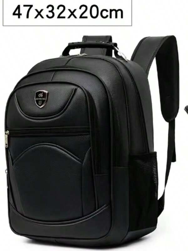 Mochila de couro masculina com entrada USB para Execulivo Social School Laptop Modelo aleatório de transporte de couro sintético 3303