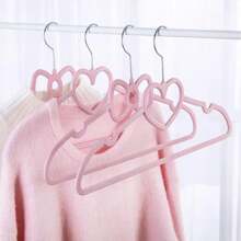 20 Pieces Cute Heart HangersHeavy Duty Clothes Coat Hanger For Adult Jackets, Pants, Shirts, Suit, Dress Room Closet Space Saving(Pink,Velvet)