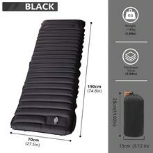 3.9'' Thick Hiking Camping Inflatable Sleeping Pad | Built-In Pillow & Foot Pump | Portable Single/Double Air Mattress For Outdoor Travel - N04 - View 12