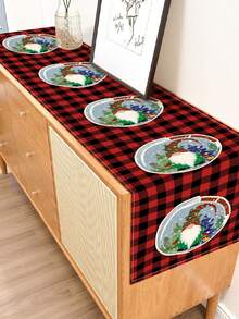 1pc Christmas Pattern Leaf Print Table Runner, Christmas Table Runner/Cloth, Suitable For Holiday, Party, Birthday, Dinner, Kitchen, Dining Room, Seasonal Home Decor - Multicolor - View 30