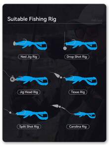 KINGDOM 王国舞动虾软饵 1.8g 3g 63mm 76mm 游泳饵 人工鱼饵 摇摆器 软虫 Ned Jig Rig 鱼饵