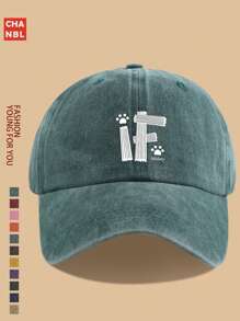 1 Stück lustiger Baseball Cap mit "IF"-Aufdruck, Hundepfoten-Motiv und "Life Is OK"-Grafik, schwarze Papa-Trucker-Mütze, atmungsaktiv und komfortabel in Unifarbe, Retro-Softtopmit gebogenem Schirm, unisex, Vatertagskappe, verstellbare Größe, vielseitig einsetzbare Persönlichkeit, lässiger Outdoor-Zubehör für Fahrrad, Sport und Party, einzigartiges Geschenkidee für Familie und Freunde