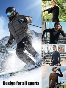 HOPLYNN 5 Pack Men's Thermal Compression Shirt Fleece Lined Long Sleeve Athletic Base Layer Cold Weather Gear Workout Top - 彩色 - 查看 9