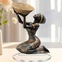 African Woman Acrylic Desktop Decor Figurine - Decorative Art Style, Inspiring Theme, Multi-Functional Use, Acrylic Material, Desktop Placement - Home Decor, Collectable And Ideal Christmas Gift