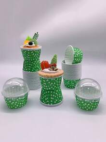 Cakegiugiu 50/100pcs Cake Cups With Lids,Disposable Cupcake Cups With Lids,Heat Resistant Muffin Cups,Cake Paper Holders,Muffin Molds, Baking Tools, Curled Edge Cake Cups,Perfect For Parties,Weddings And Birthdays - 01 - View 3