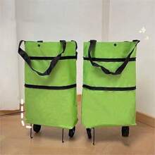 Chariot de maison, sac fourre-tout pliable et portable avec roues, chariot de supermarché étanche