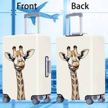 1 pieza Cubierta protectora de maleta reforzada con estampado divertido de jirafa, accesorio de maleta reforzado, adecuado para negocios, viajes de negocios, vacaciones, viajes, facturación de equipaje, vuelta al colegio, para dar color a tu maleta. Adecuado para maletas de 20 a 28 pulgadas. Bolsa para la escuela, accesorios escolares, artículos escolares - Multicolor - Ver 11