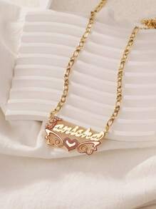 1 pièce Collier pendentif avec motif personnalisé de nom anglais, plusieurs styles disponibles, convient pour diverses occasions et pour un usage quotidien, cadeau parfait pour les festivals, bijou haut de gamme et raffiné