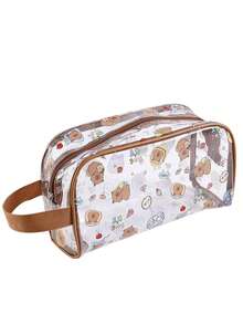 1个装水豚透明化妆包初中生文具铅笔袋超吸睛卡通包 - 彩色 - 查看 5