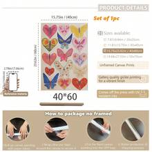 1pc Baby Room Decor, Wall Art, Butterfly Heart Prints, Colorful Nursery Art, Teen Girl Dorm Room Decor, 70's Style Art, Bohemian Wall Art, Whimsical Bedroom Poster Wall Art, Modern Living Room Wall Decor, Kids Room Wall Art For Boys, Baby Animal Prints - Multicolor - View 13