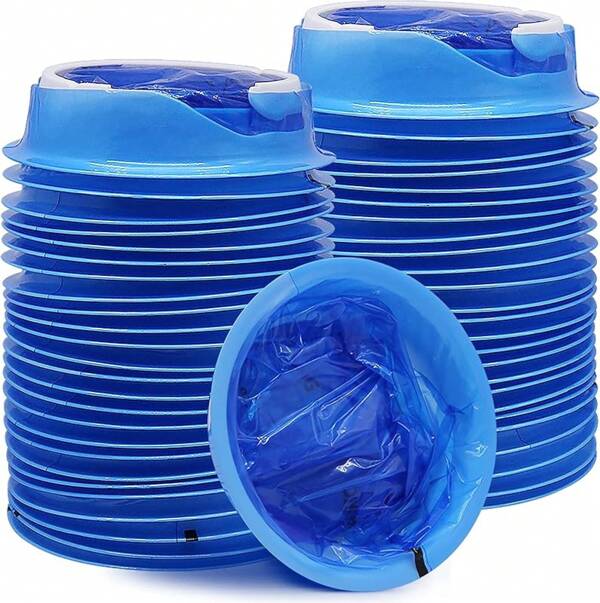 50 Pack Emesis Bag, Disposable Vomit Bags, Aircraft & Car Sickness Bag, Nausea Bags For Travel Motion Sickness (Blue)