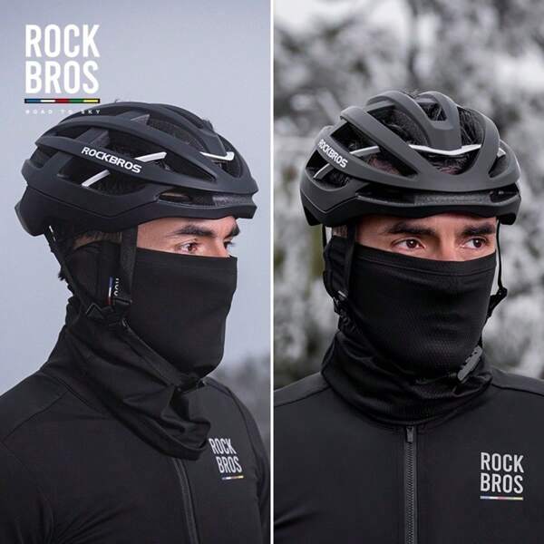 ROCKBROS قناع دراجة كامل الوجه من الحرير الجليدي - حماية من الأشعة فوق البنفسجية ، قابل للتنفس وعالي المرونة مضاد للرياح للدراجات والدراجات النارية
