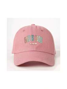 1 件“GOD IS GOOD”印花可调节棒球帽 - 复古水洗风格，男女通用休闲防晒帽，适合户外活动，时尚节日礼物