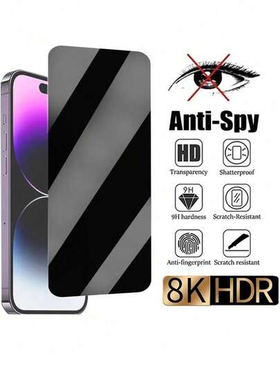 BOLLYMORE 适用于 17 Pro Max/17 Pro/17/AIR/16 Pro Max/16 Pro/15 Pro Max/15 Plus 及更早机型（11-14/X 系列）的 1 片隐私屏幕保护膜 - 25° 防窥，兼容手机壳，适合咖啡馆/健身房等场所安全防护（9H 防刮）