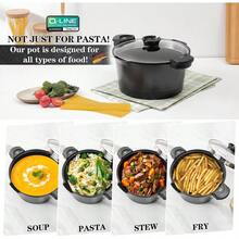 Stainl Steel Stock Pot 27.5 Quart 11.4 X 13.4 Inch Heavy Duty With Glass Lid Daily Pick - Black - View 3
