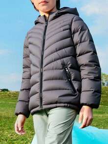 Chamarra Calefactable Acolchonada Para Niños SMILE KIDS – Ligera y Cálida - Gris - Ver 2