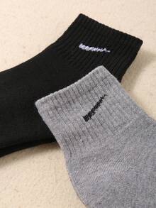 10双黑灰色儿童袜子适合日常搭配/生活秋冬款带毛绒袜温暖舒适柔软（1-16岁）男女童适用 - 彩色 - 查看 5
