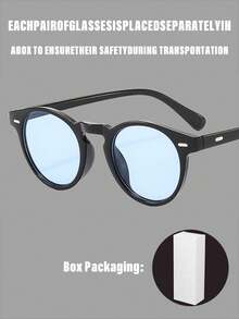 新款男女通用圆框橡胶底时尚眼镜，搭配时尚海洋色镜片，兼具设计感与实用性，深受欧美名流青睐。