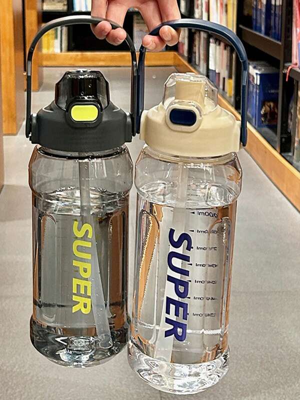 Summer School Season Cup Military Training Large Capacity Water Cup Men's Fall-Proof And High-Temperature Resistant Sports Water Bottle Students' Portable Straw