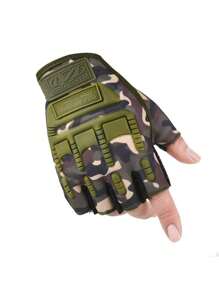 Black Hawk Camouflage Half Finger Gloves For Men, Outdoor Sports Riding Climbing Fitness Half Finger Gloves, Military Style Wholesale
