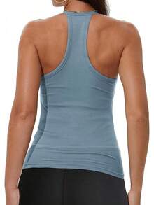IGENJUN Workout Tops Women Racerback Basic Summer 2024 Camisole Ribbed Sleeveless - Màu xanh bụi bặm - Xem 2