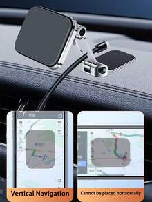 1 pieza Soporte magnético ajustable para teléfono de coche, soporte de teléfono plegable y giratorio multifunción súper resistente, soporte de navegación para coche, adecuado para iPhone y teléfonos Android, accesorios de coche para familiares y amigos, regalo de cumpleaños de primavera - muchos - Ver 5