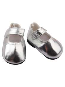 1 Pair Solid Color Doll Shoes, Dolly Style Flats Suitable For 14-Inch Reborn Baby Dolls, Girls, Students, Birthday Gifts, Holiday Toys, Children Doll Accessories, Party Favors