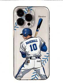 1pc Customizable Baseball Theme Transparent Phone Case, Compatible With IPhone 16 Pro Max/15/17/13/12 Mini/11/XS Max/6 7 8 Plus, Made Of TPU Material, Best Gift For Baseball Fans - White - View 10