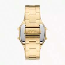 Fossil FOSSIL Men's Multifunction Quartz Watch. Men's Chronograph Date Display Alarm Square Watch. Stainless Steel Strap. LCD Display.