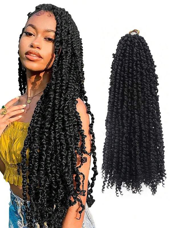 Extensions de cheveux synthétiques Passion Twist pré-torsadées longues avec crochet. Boucles pré-formées pour femmes en 12, 18 et 24 pouces, pour une utilisation quotidienne, le cosplay, les mariages et les anniversaires