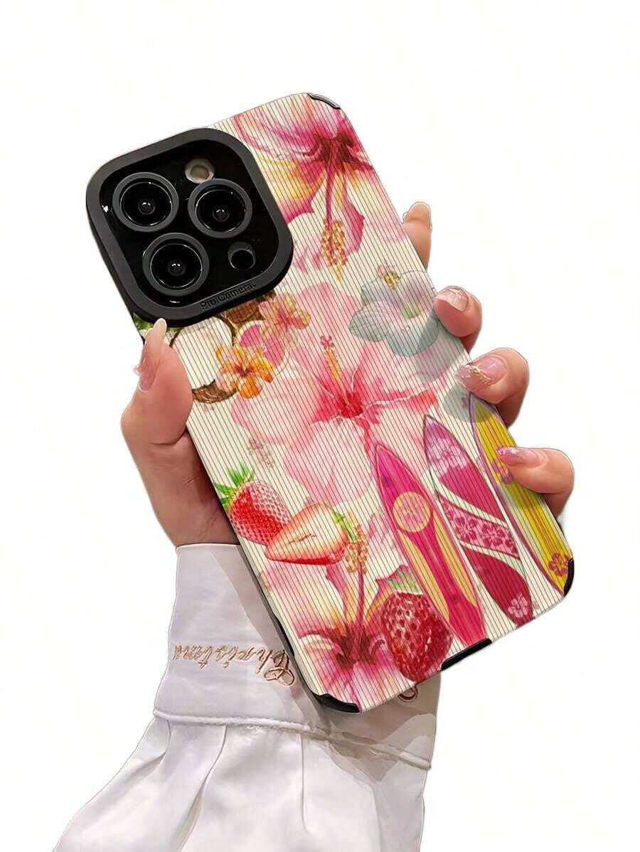 Teléfono anticaída suave con textura de vida marina rosa, X/XS XSMAX 11 12 13 14 15 16 12MINI 13MINI 16E SE4 S22 S23 S24 S25, 1 ud. - Multicolor 3 - Ver 1
