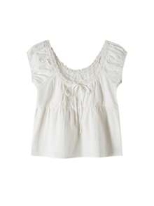 Sweet Heart Idol 全新夏季荷叶边蕾丝花边吊带背心衬衫 - 白色 - 查看 9