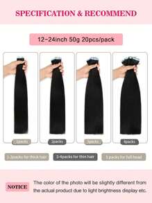 接发带 100% 雷米真人发 16-26 英寸直发无缝皮肤纬纱接发带 40 克/包 接发带 接发带 - Natural Black - 查看 7
