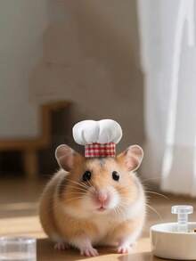 1件/2件新款仓鼠厨师帽，仓鼠搞笑变身厨师帽，仓鼠，豚鼠，小宠物帽，蛇，鹦鹉，鸟，鸡，鸭，蜥蜴帽 - 彩色 - 查看 9