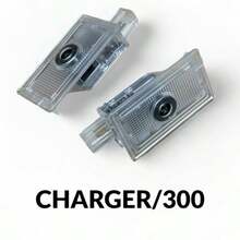 Custom Dodge Charger & Challenger LED Door Puddle Lights - Scat Pack, SRT, Hellcat, R/T (Pairs Or 4-Pack) - Style 2 - View 3