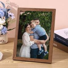 1 pieza, foto personalizada, marco de madera con plexiglás pulido, personaliza tus recuerdos familiares, recuerdos preciados, póster de lienzo impreso personalizado, perfecto para familias, parejas, recuerdos de mascotas y un regalo perfecto para aniversarios
